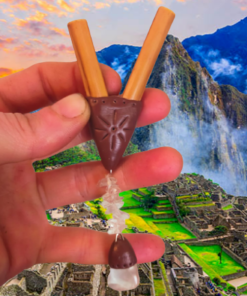 Kuripe De Bambu Pingente De Quartzo Branco