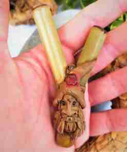 Kuripe de Bambu Totem Mago Goblin Pedras Amuleto poderoso