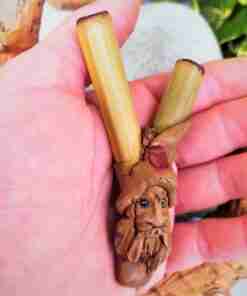 Kuripe de Bambu Totem Mago Goblin Pedras Amuleto poderoso